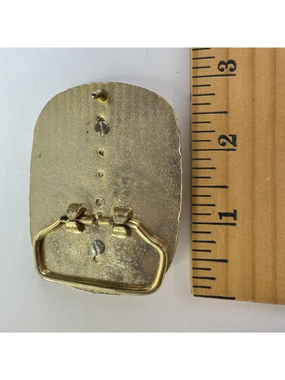 Gold Tone Belt Buckle with Stone